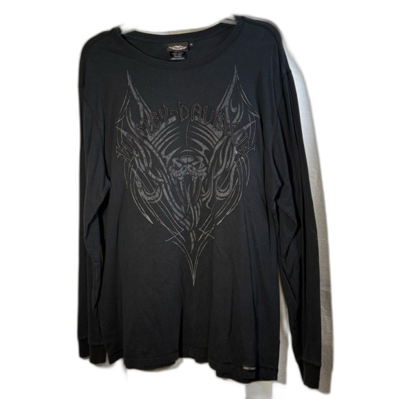Harley-Davidson Men's Black Charcoal snake Graphic Long Sleeve Tee size XL - Picture 2 of 6